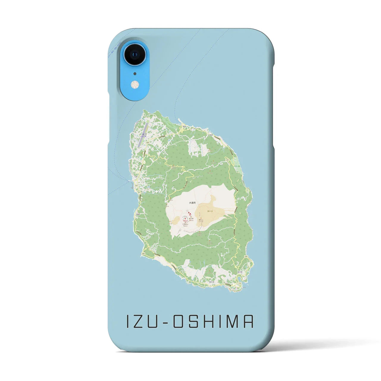 【伊豆大島(東京都)】地図柄iPhoneケース(バックカバータイプ)