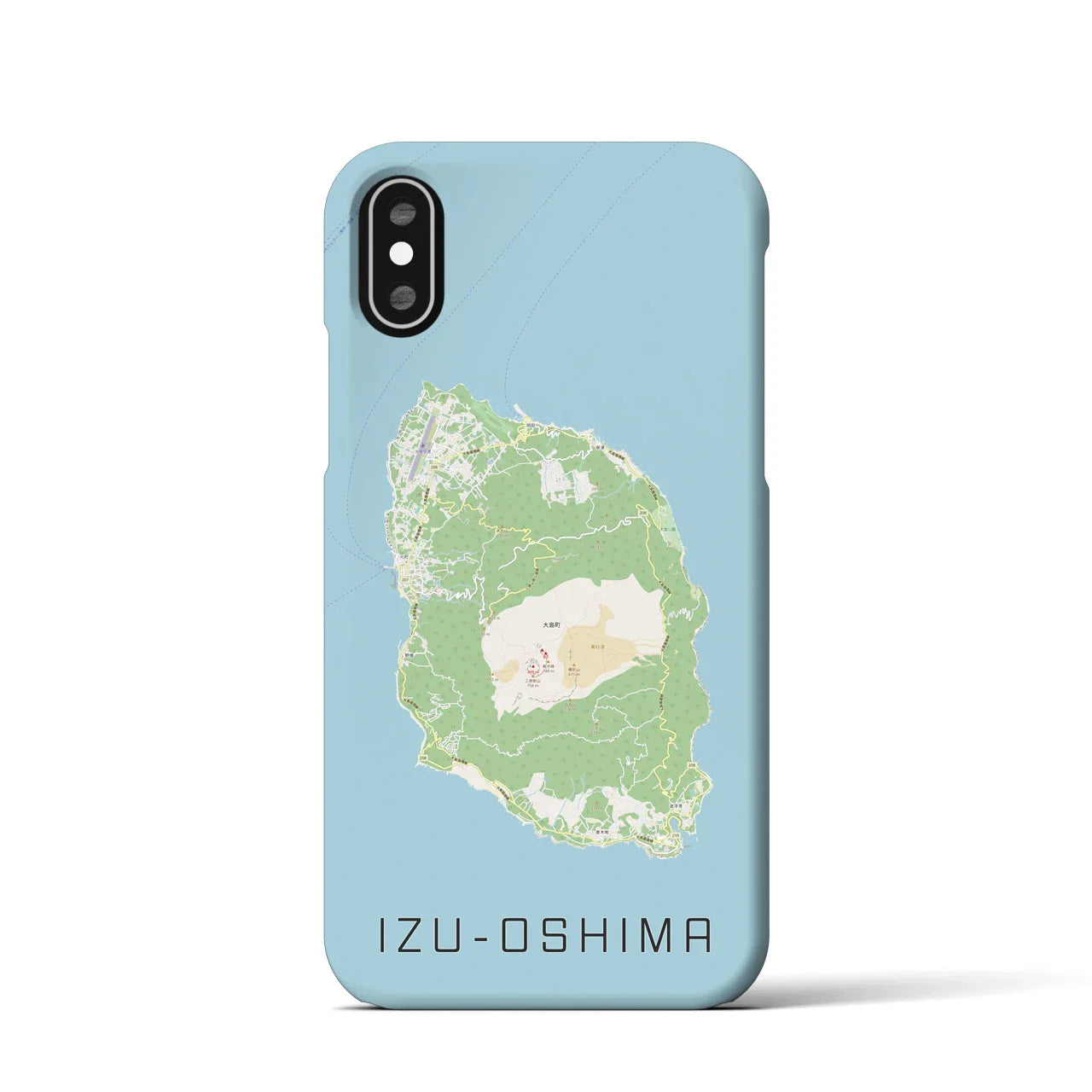 【伊豆大島(東京都)】地図柄iPhoneケース(バックカバータイプ)
