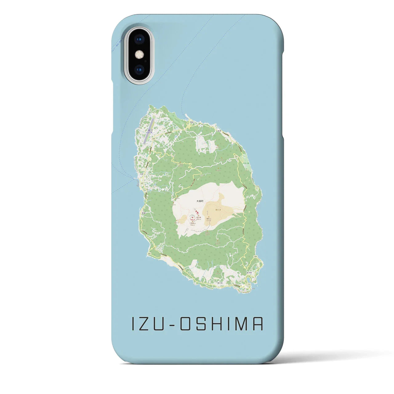 【伊豆大島(東京都)】地図柄iPhoneケース(バックカバータイプ)