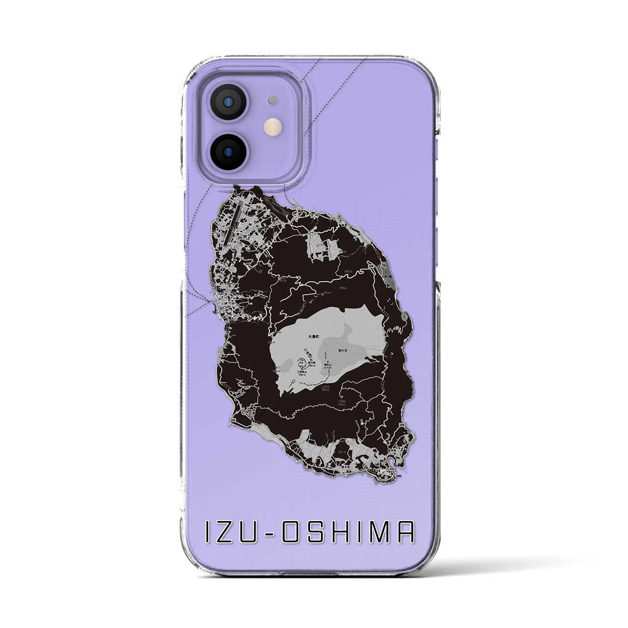 【伊豆大島(東京都)】地図柄iPhoneケース(クリアタイプ)