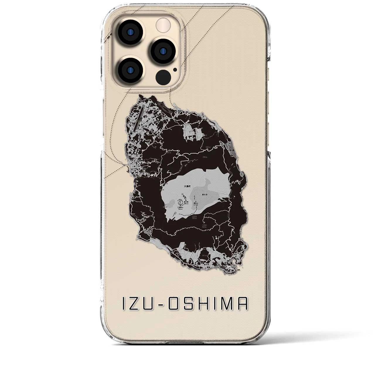 【伊豆大島(東京都)】地図柄iPhoneケース(クリアタイプ)