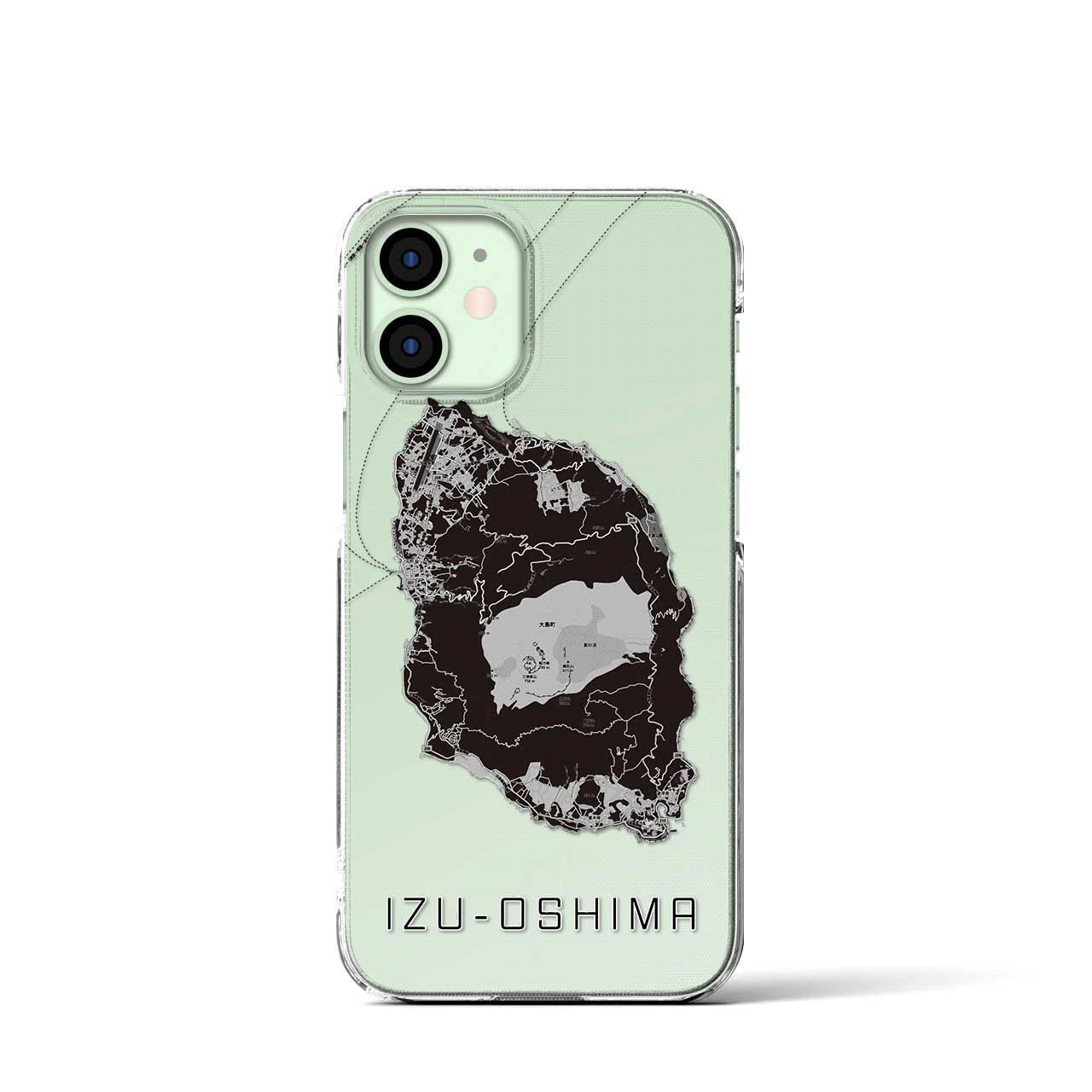 【伊豆大島(東京都)】地図柄iPhoneケース(クリアタイプ)