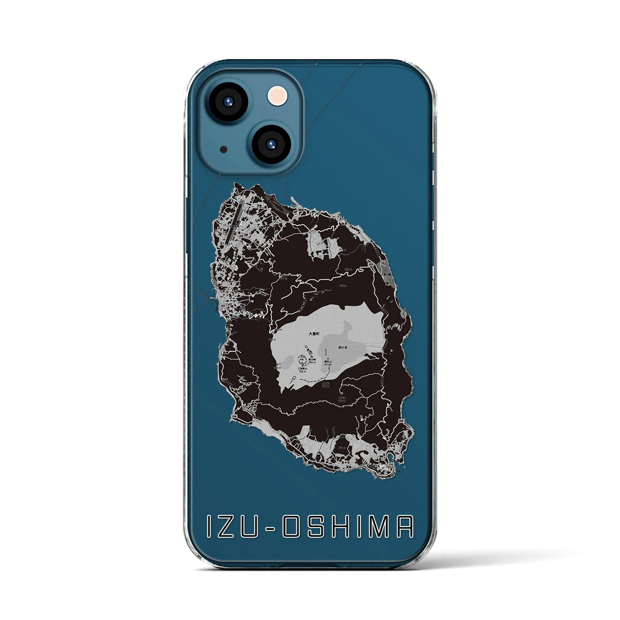 【伊豆大島(東京都)】地図柄iPhoneケース(クリアタイプ)