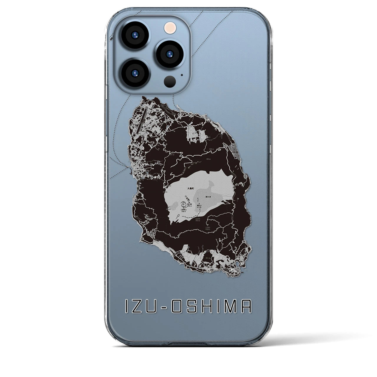 【伊豆大島(東京都)】地図柄iPhoneケース(クリアタイプ)