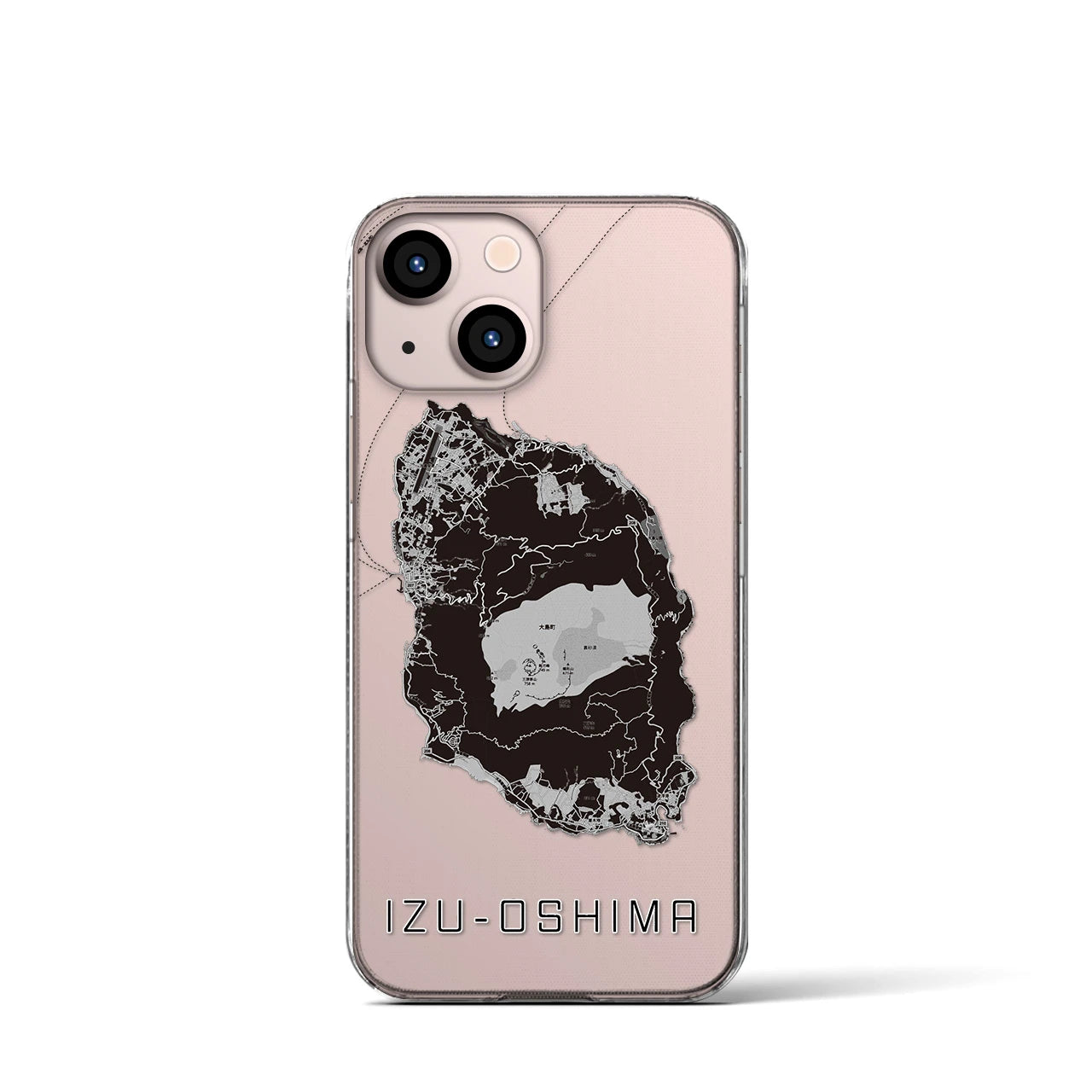 【伊豆大島(東京都)】地図柄iPhoneケース(クリアタイプ)