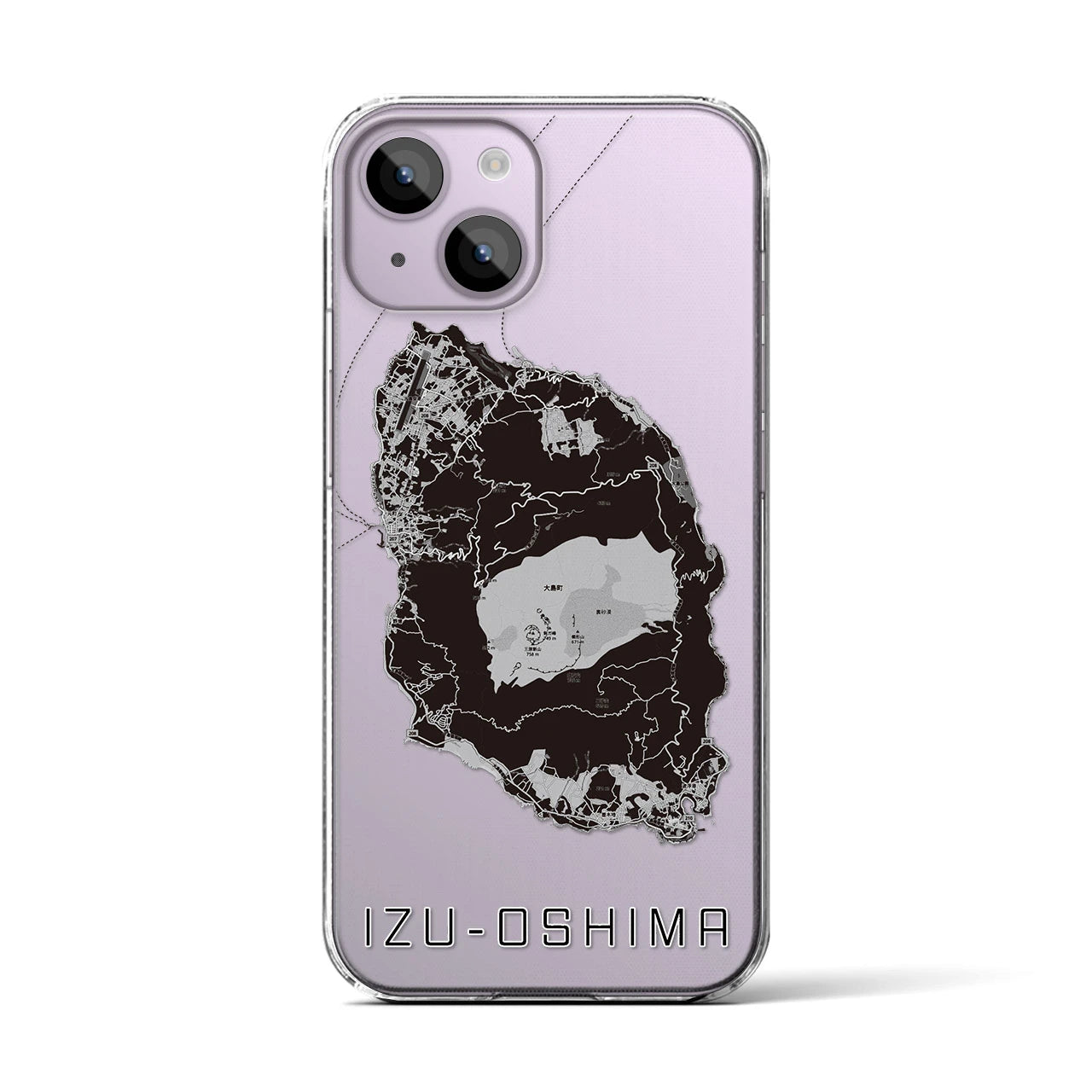 【伊豆大島(東京都)】地図柄iPhoneケース(クリアタイプ)