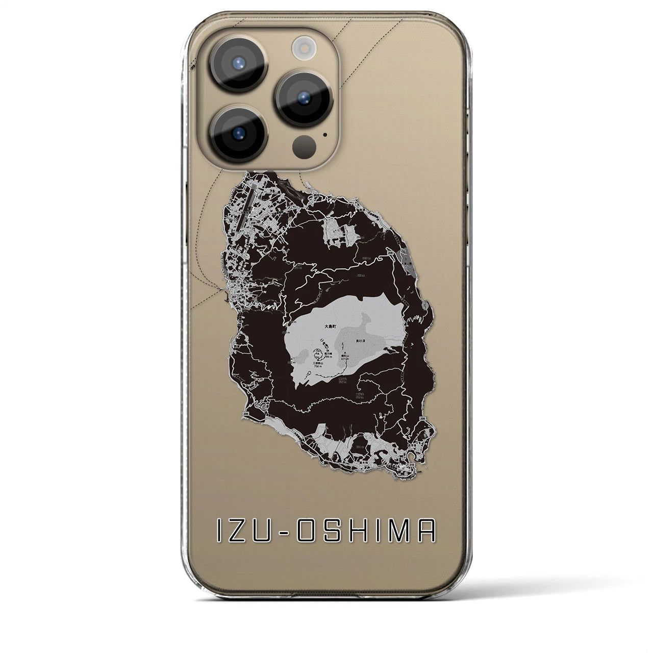 【伊豆大島(東京都)】地図柄iPhoneケース(クリアタイプ)