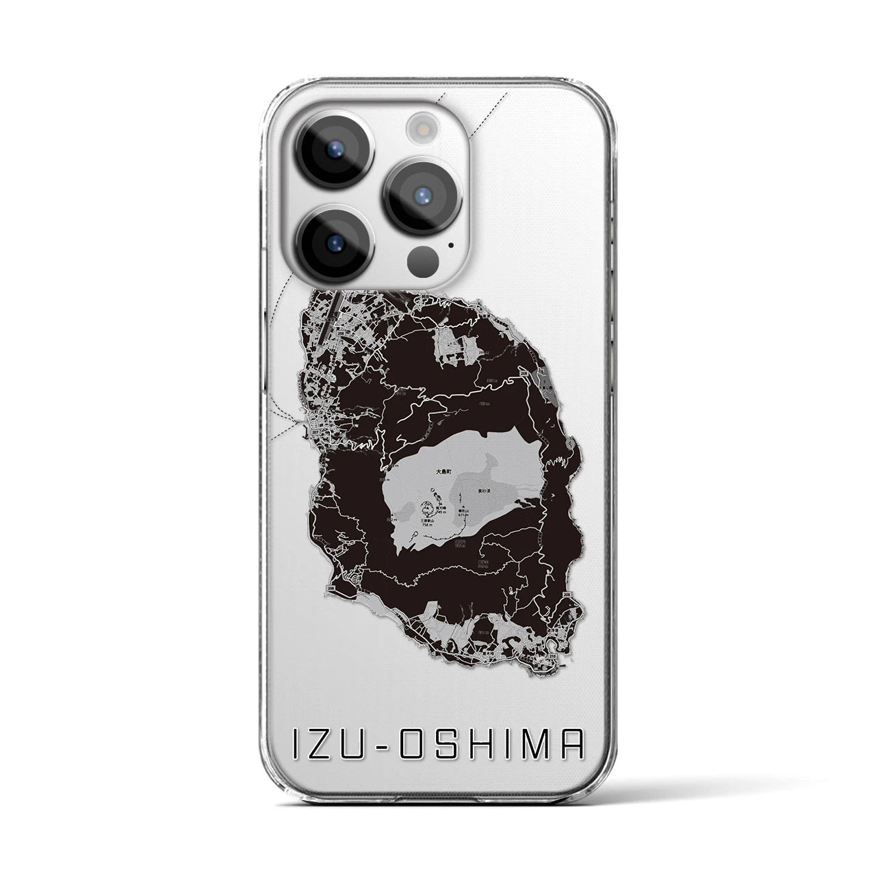 【伊豆大島(東京都)】地図柄iPhoneケース(クリアタイプ)