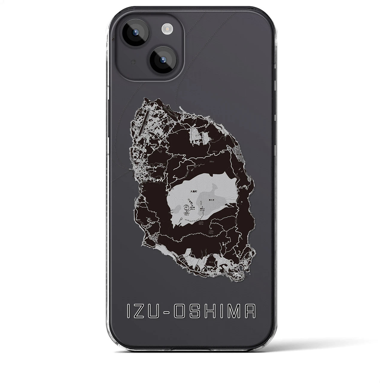 【伊豆大島(東京都)】地図柄iPhoneケース(クリアタイプ)