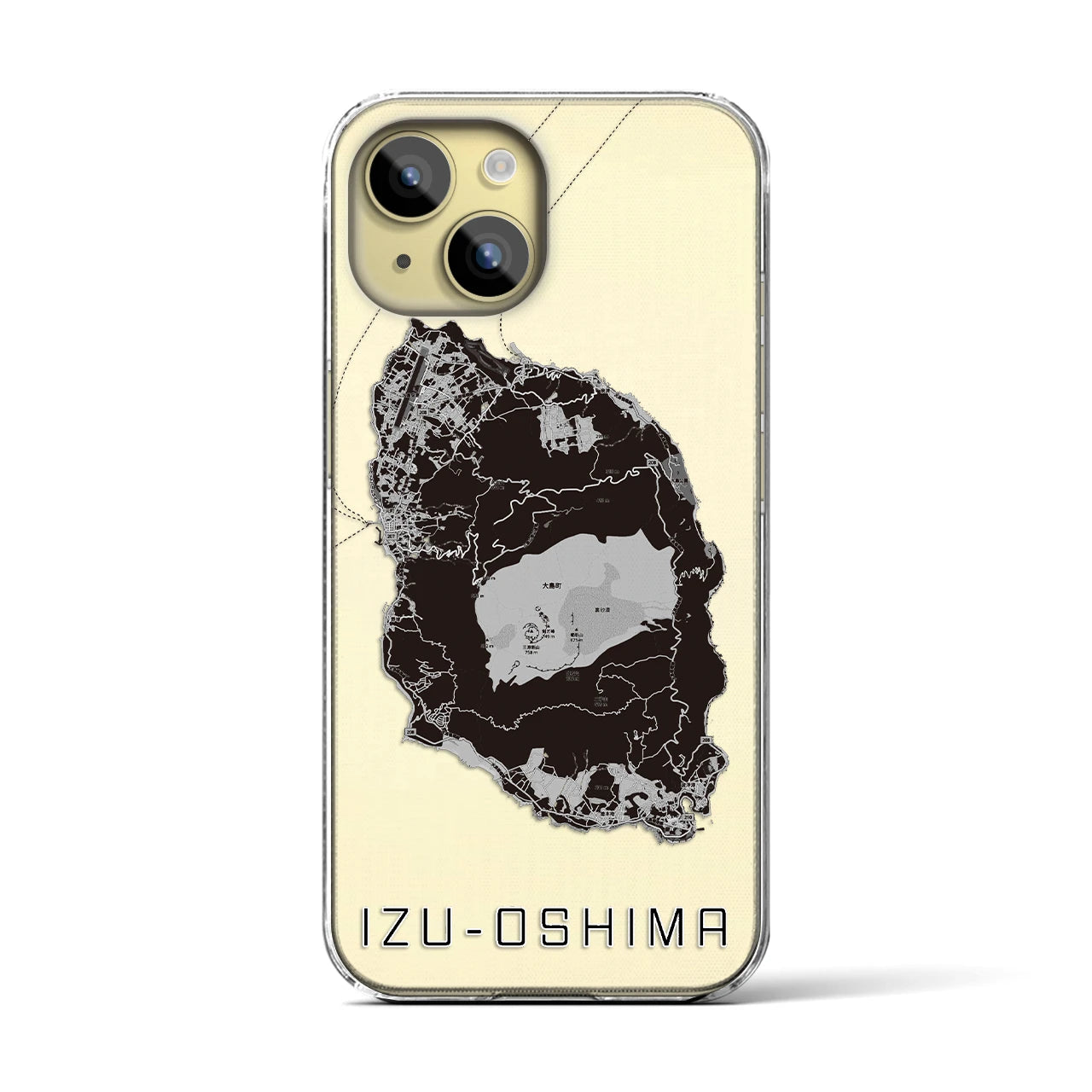 【伊豆大島(東京都)】地図柄iPhoneケース(クリアタイプ)