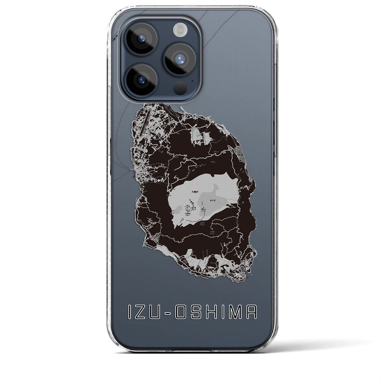 【伊豆大島(東京都)】地図柄iPhoneケース(クリアタイプ)