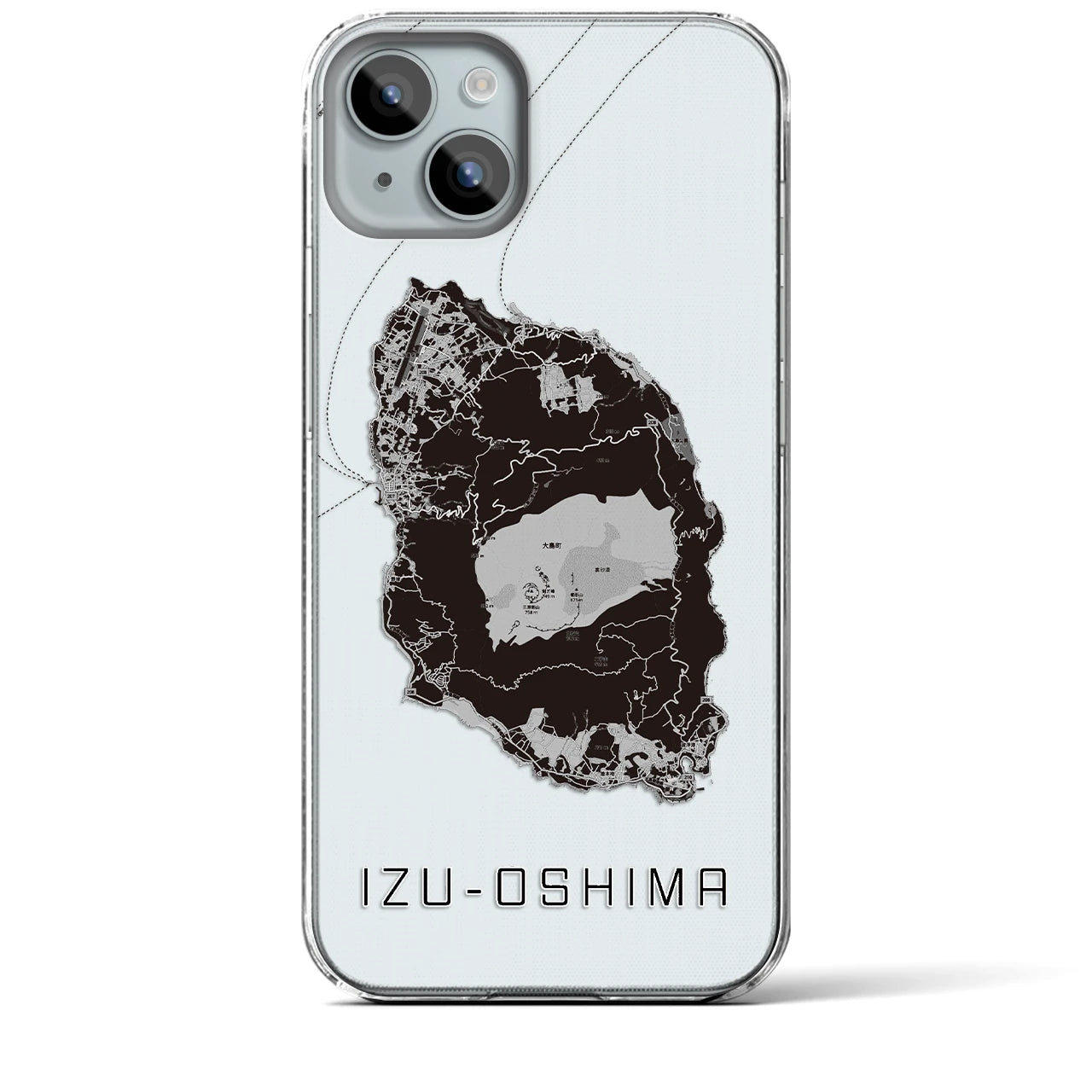 【伊豆大島(東京都)】地図柄iPhoneケース(クリアタイプ)