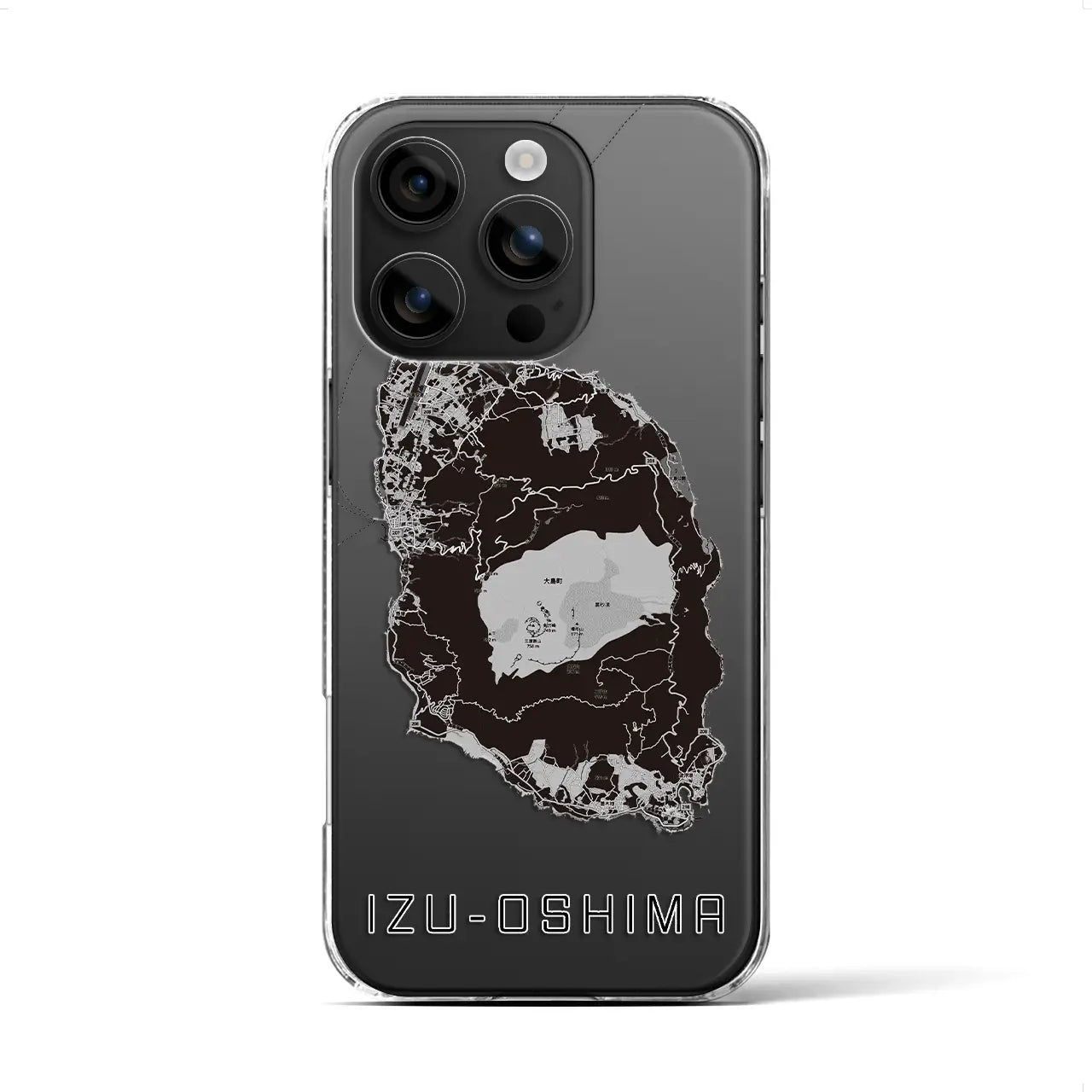 【伊豆大島(東京都)】地図柄iPhoneケース(クリアタイプ)