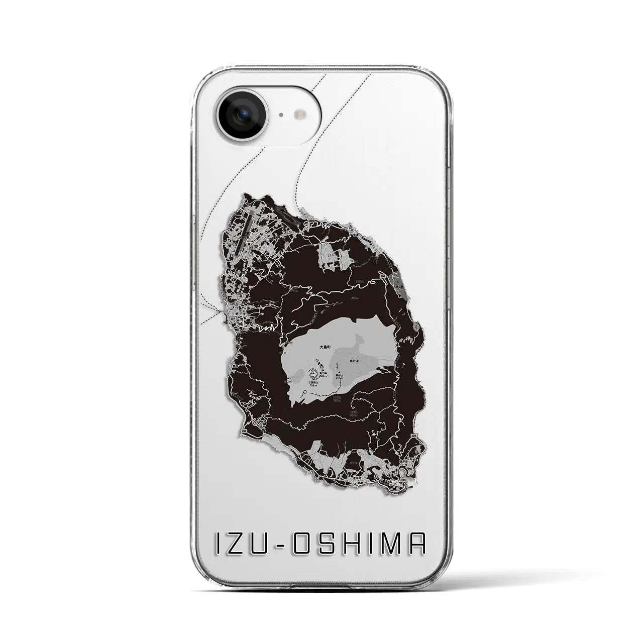 【伊豆大島(東京都)】地図柄iPhoneケース(クリアタイプ)
