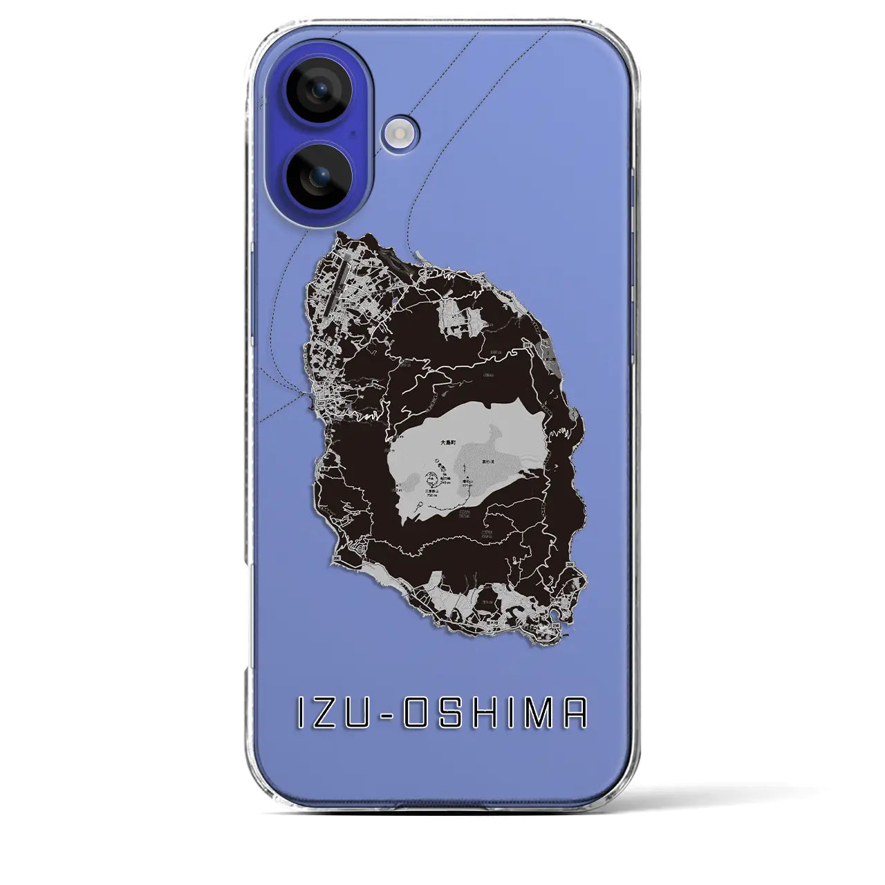 【伊豆大島(東京都)】地図柄iPhoneケース(クリアタイプ)