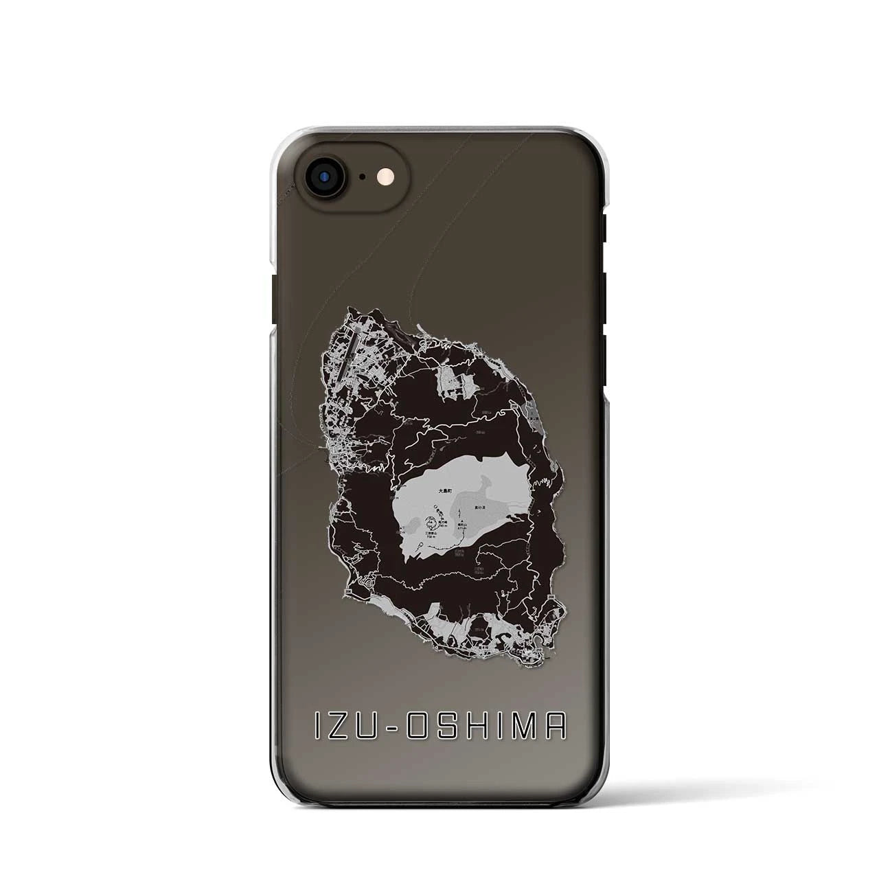 【伊豆大島(東京都)】地図柄iPhoneケース(クリアタイプ)