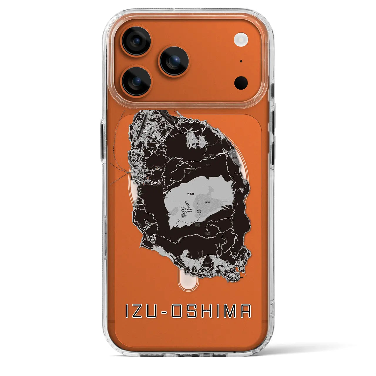 【伊豆大島(東京都)】地図柄iPhoneケース(MagSafeタイプ)