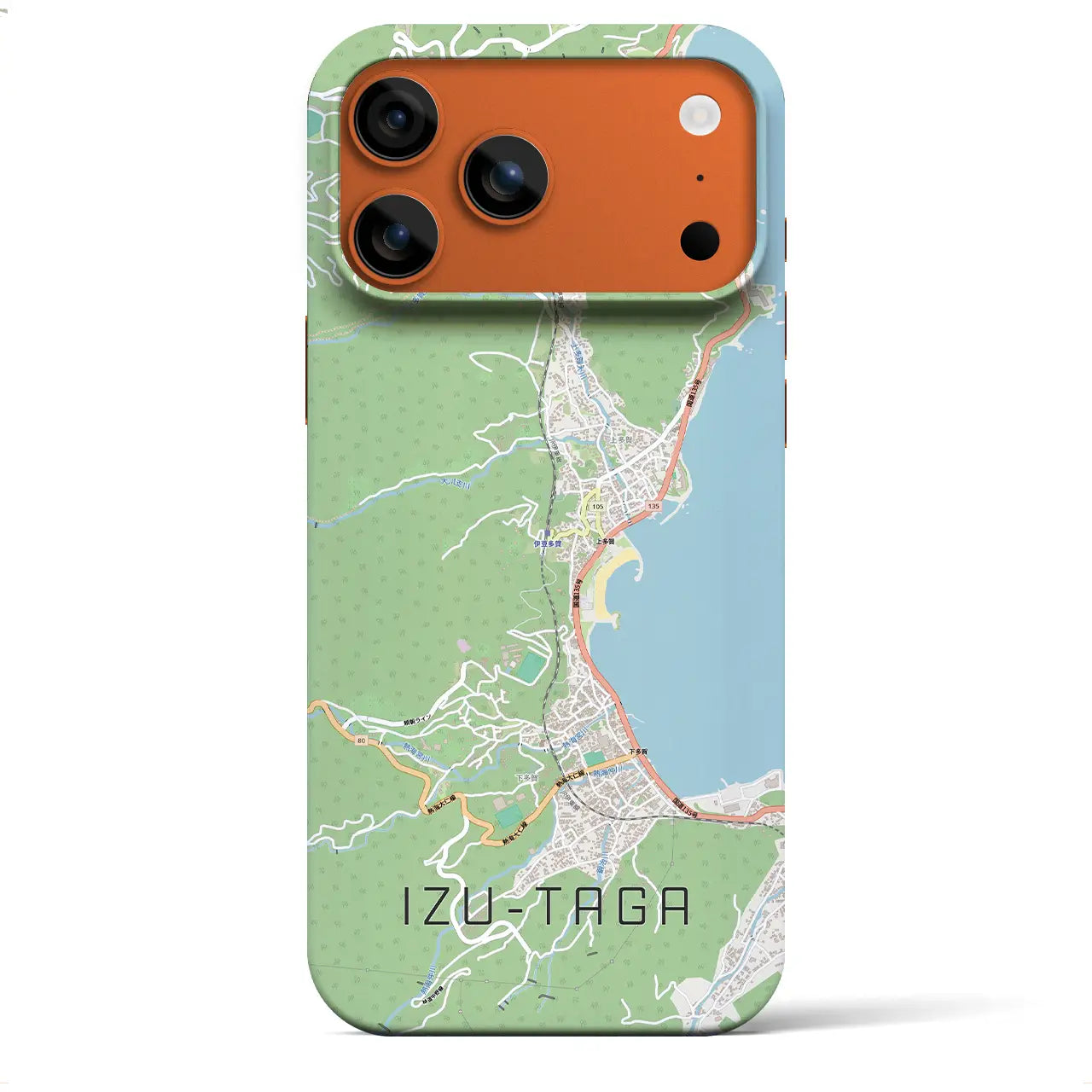 【伊豆多賀(静岡県)】地図柄iPhoneケース(バックカバータイプ)ブラック・iPhone 17 Pro Max 用