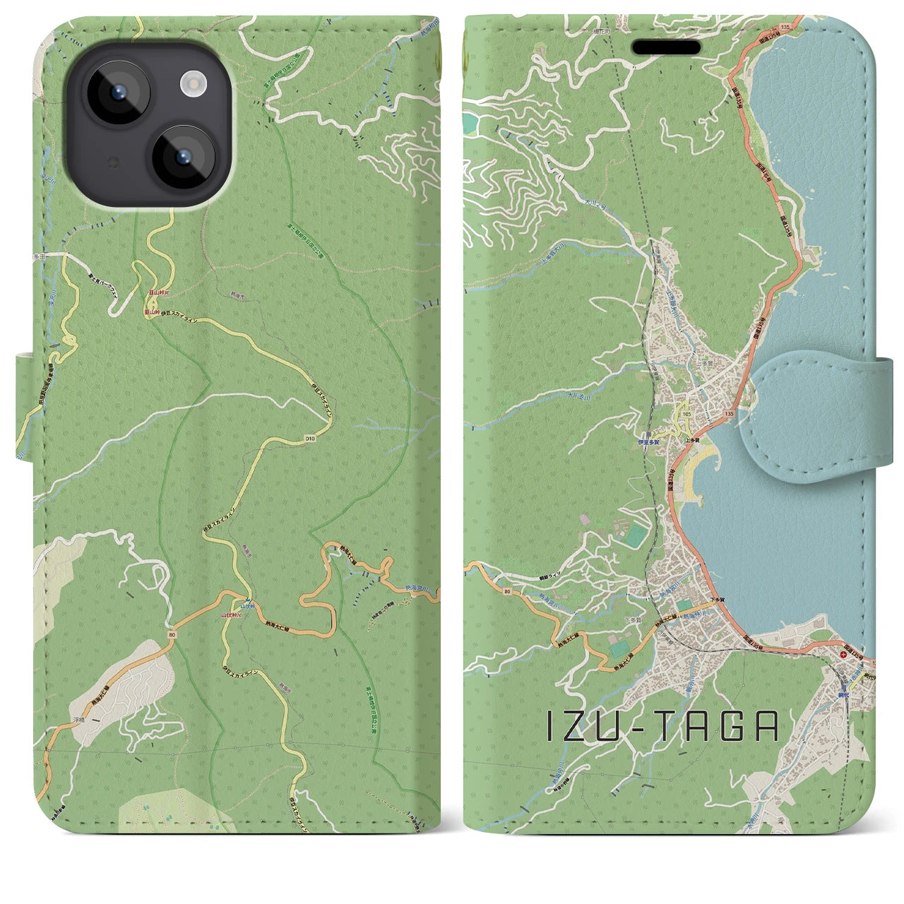 【伊豆多賀(静岡県)】地図柄iPhoneケース(手帳タイプ)