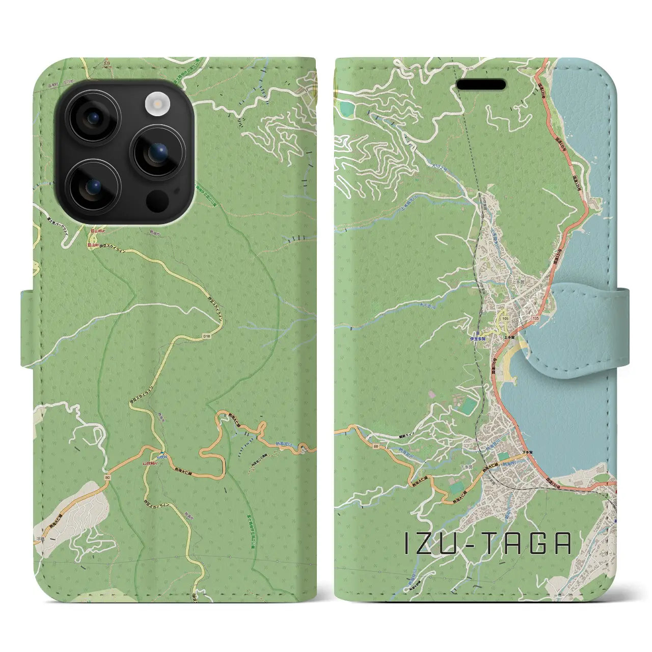 【伊豆多賀(静岡県)】地図柄iPhoneケース(手帳タイプ)
