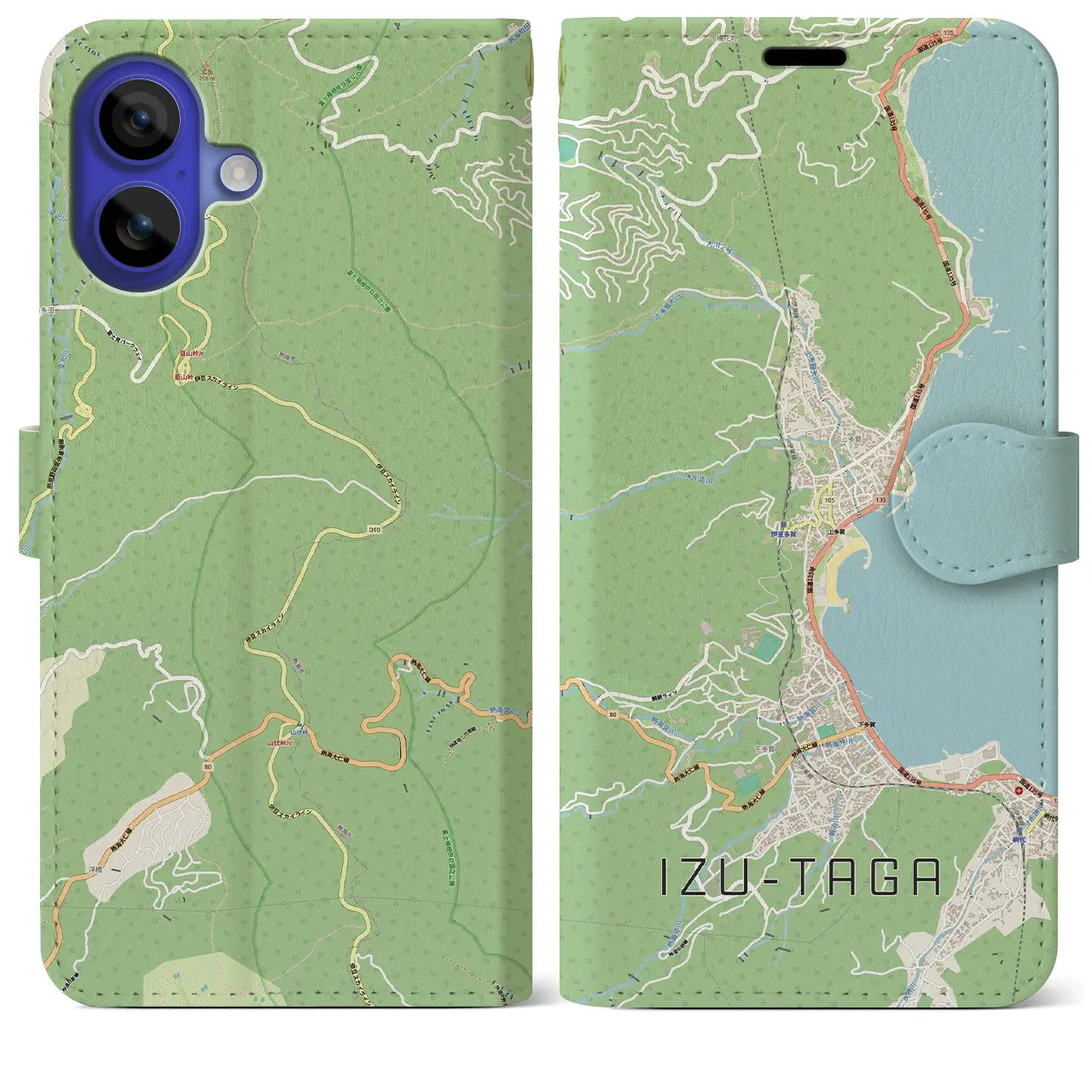 【伊豆多賀(静岡県)】地図柄iPhoneケース(手帳タイプ)