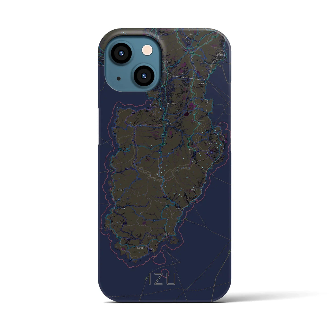 【伊豆2(静岡県)】地図柄iPhoneケース(バックカバータイプ)
