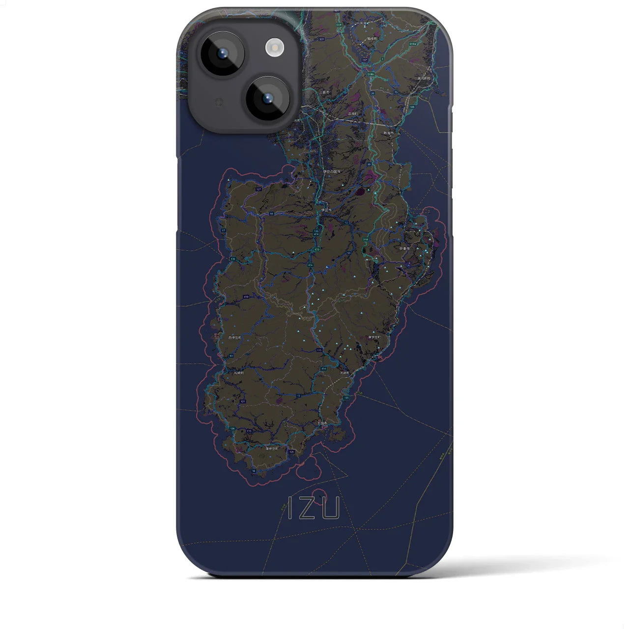 【伊豆2(静岡県)】地図柄iPhoneケース(バックカバータイプ)