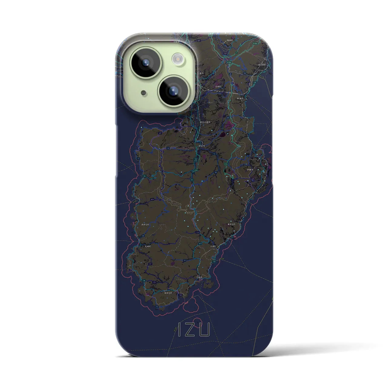【伊豆2(静岡県)】地図柄iPhoneケース(バックカバータイプ)