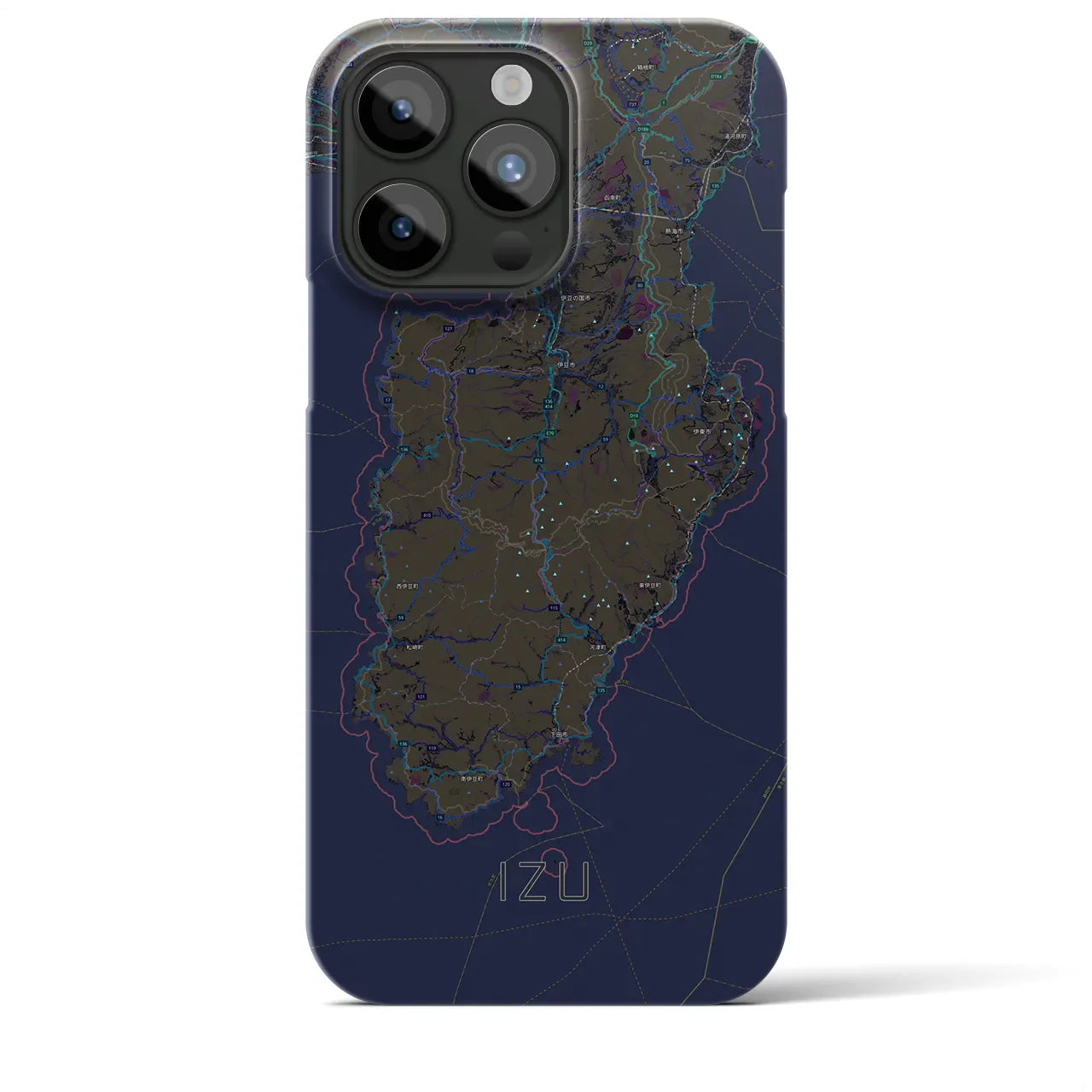 【伊豆2(静岡県)】地図柄iPhoneケース(バックカバータイプ)