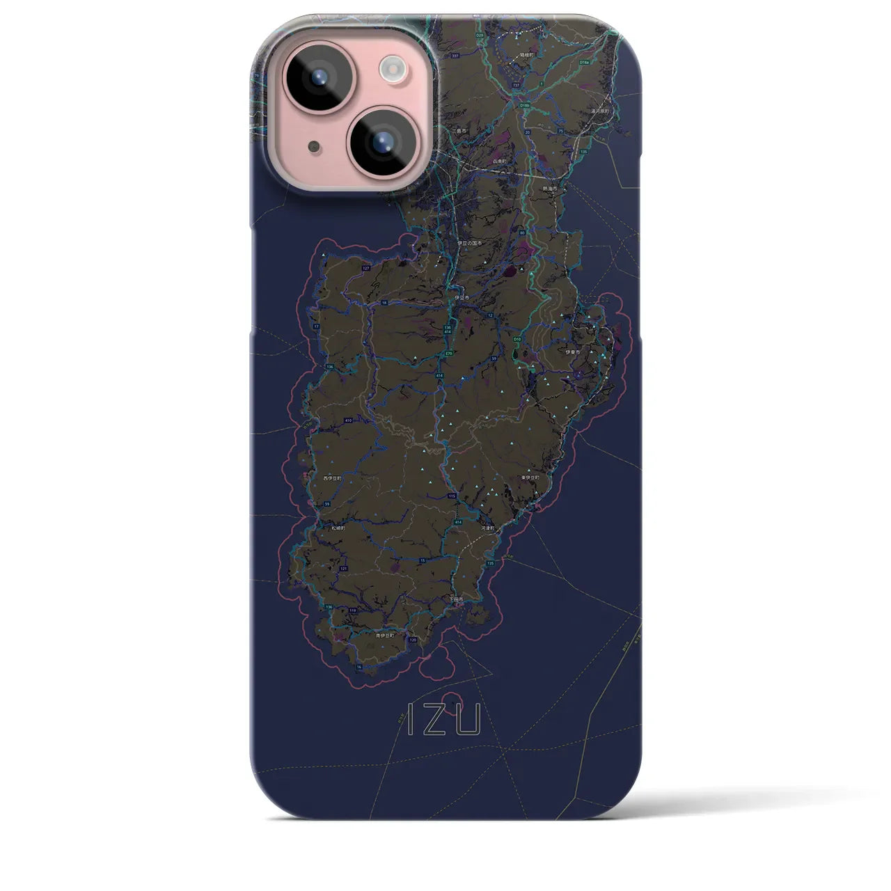 【伊豆2(静岡県)】地図柄iPhoneケース(バックカバータイプ)