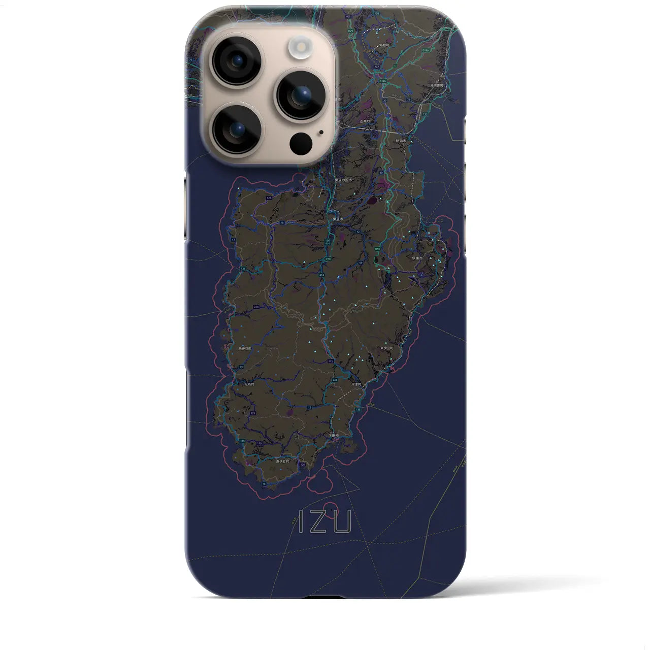 【伊豆2(静岡県)】地図柄iPhoneケース(バックカバータイプ)