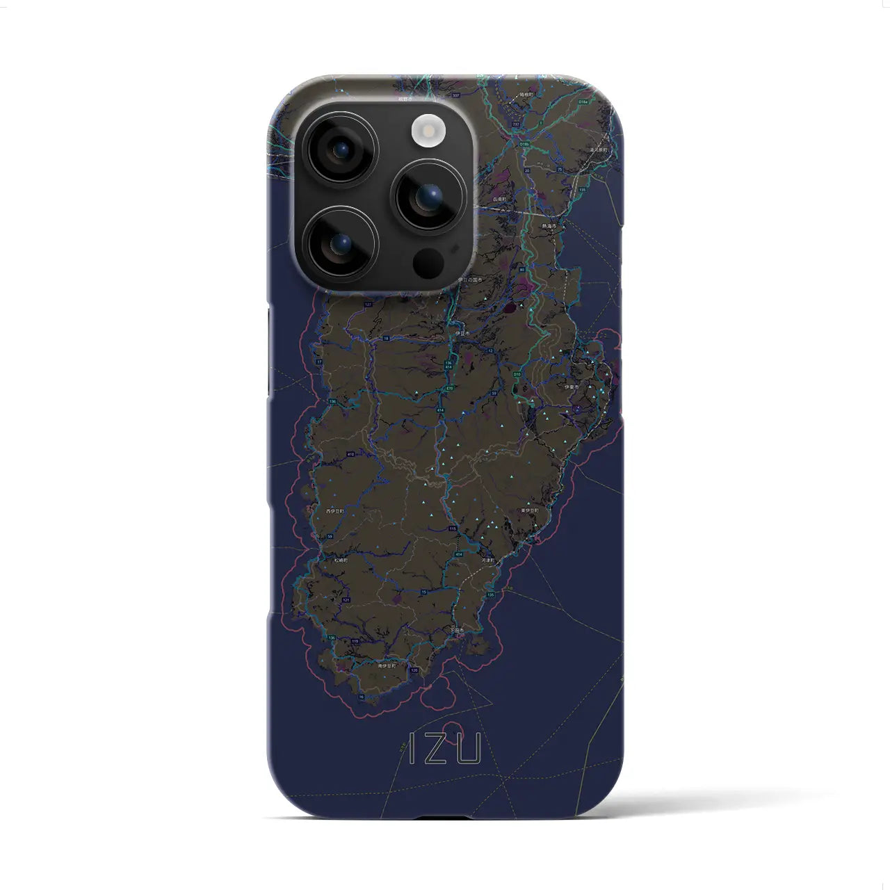 【伊豆2(静岡県)】地図柄iPhoneケース(バックカバータイプ)