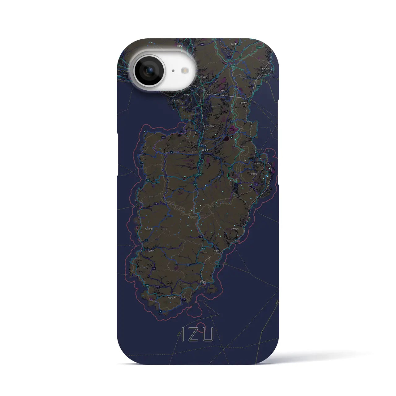 【伊豆2(静岡県)】地図柄iPhoneケース(バックカバータイプ)
