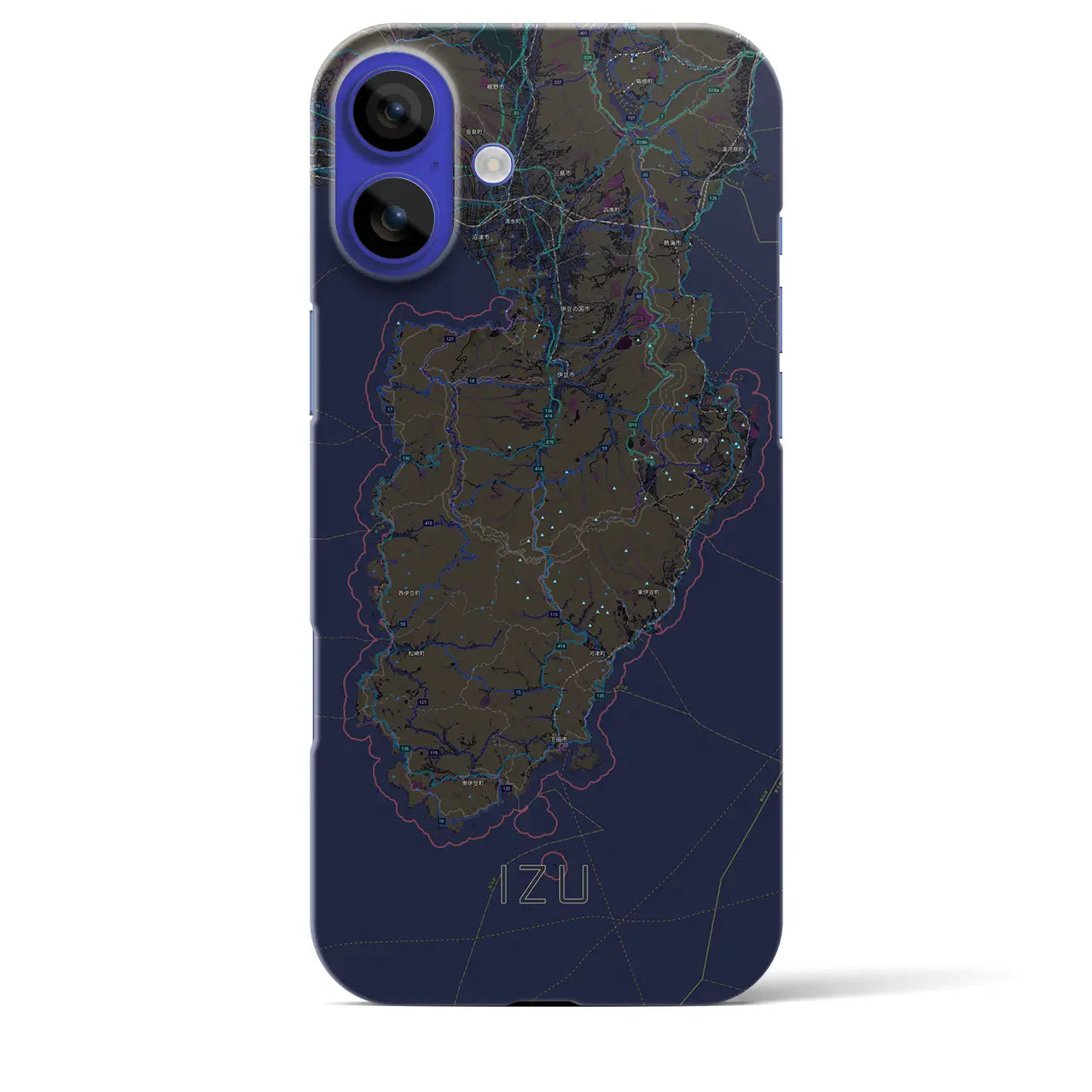 【伊豆2(静岡県)】地図柄iPhoneケース(バックカバータイプ)