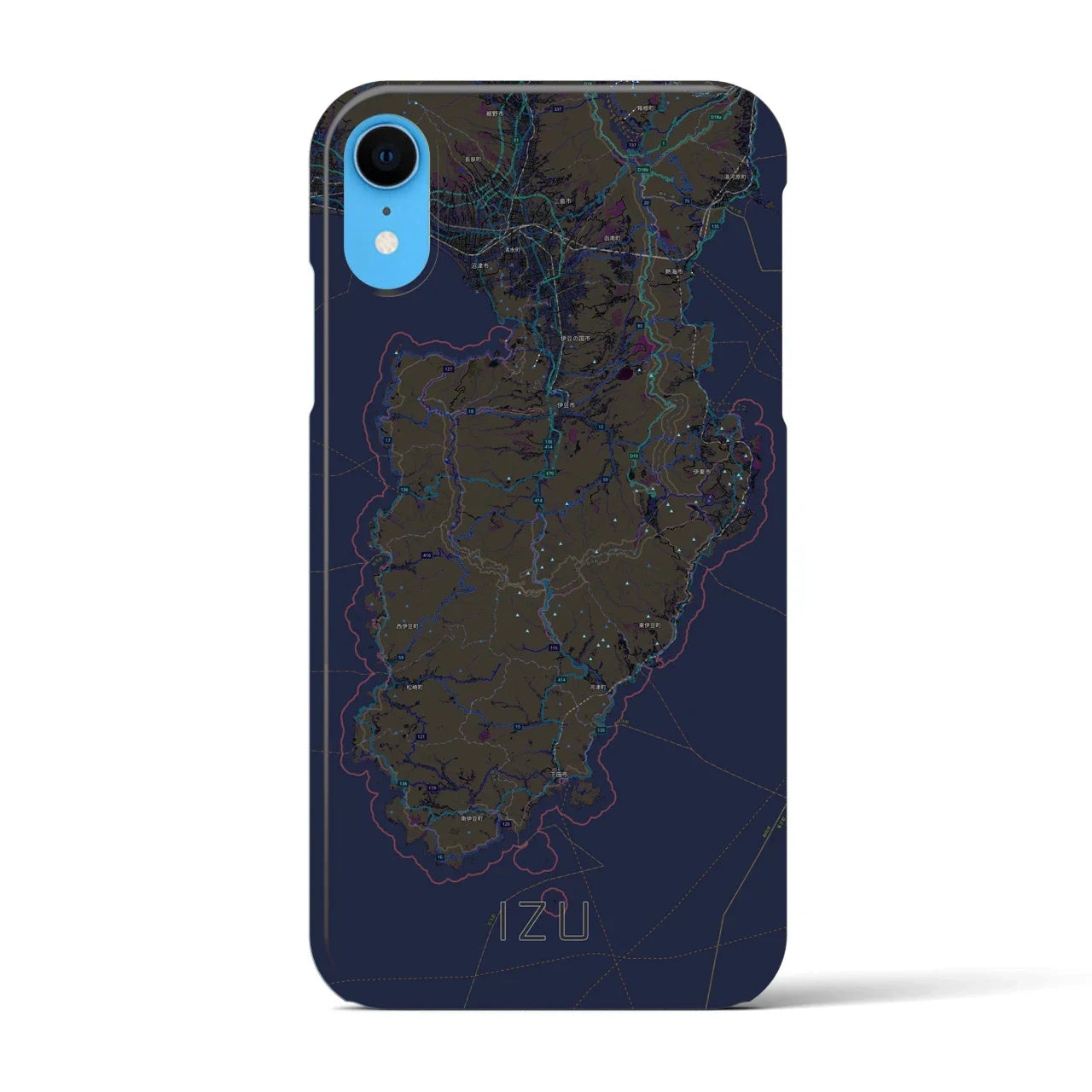 【伊豆2(静岡県)】地図柄iPhoneケース(バックカバータイプ)