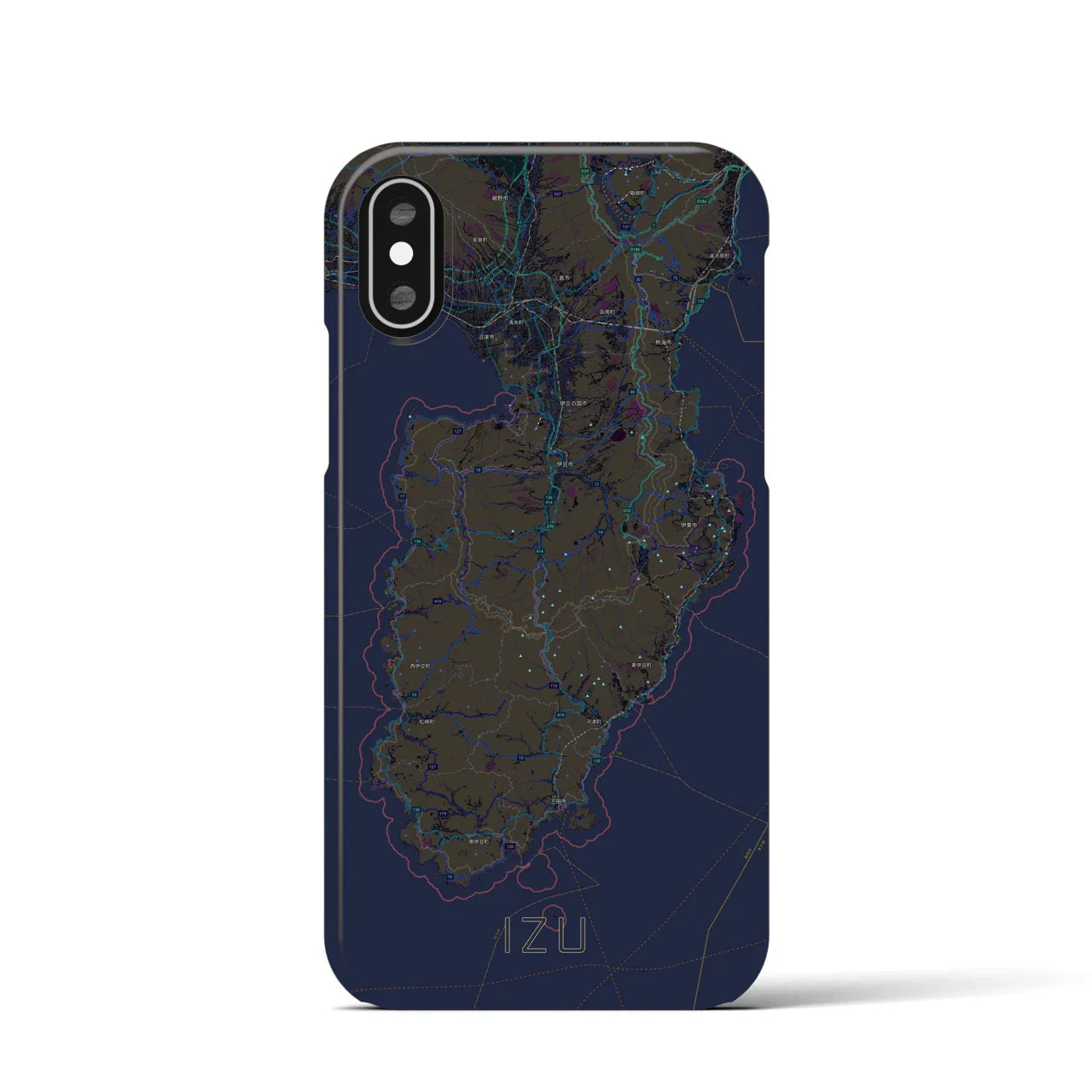 【伊豆2(静岡県)】地図柄iPhoneケース(バックカバータイプ)