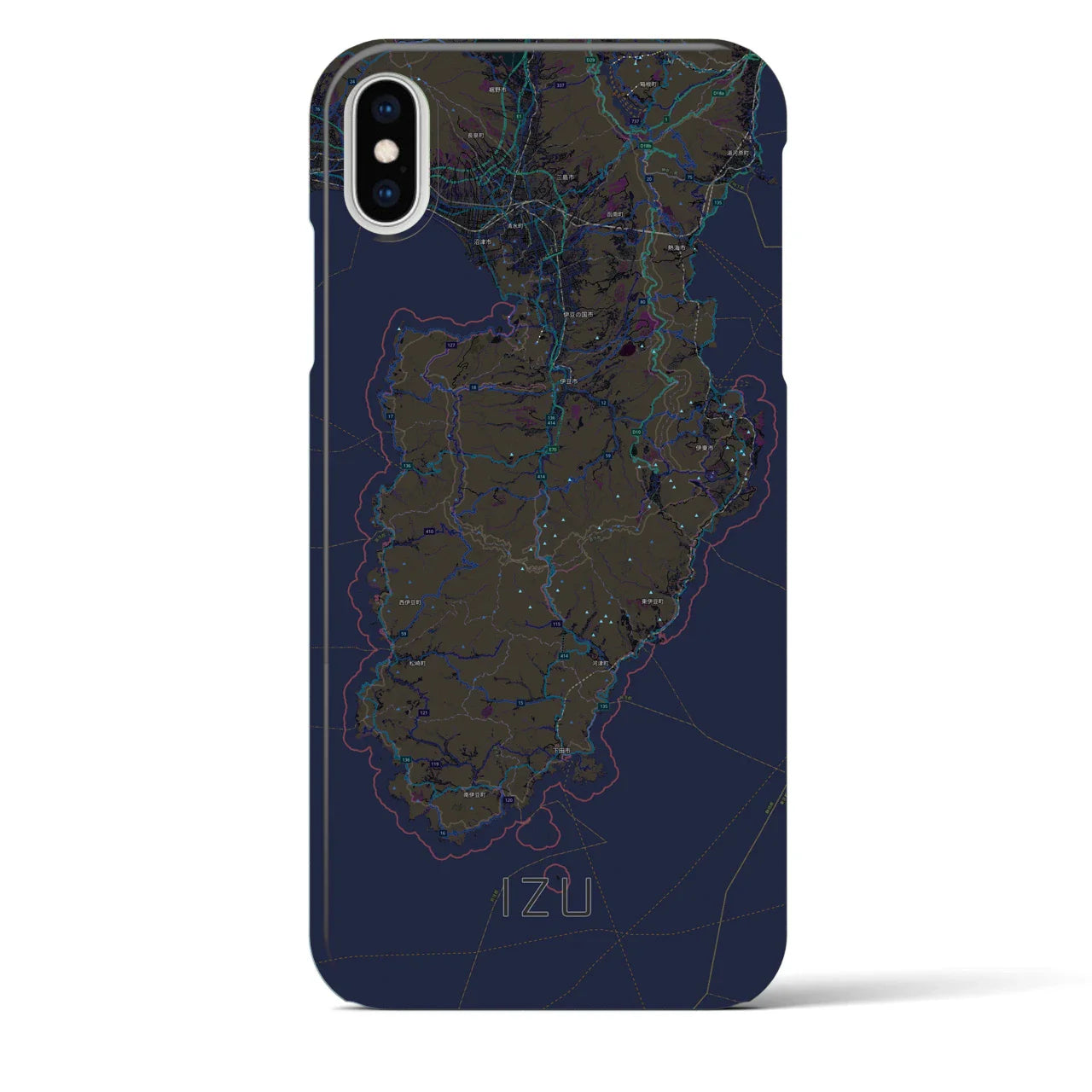 【伊豆2(静岡県)】地図柄iPhoneケース(バックカバータイプ)