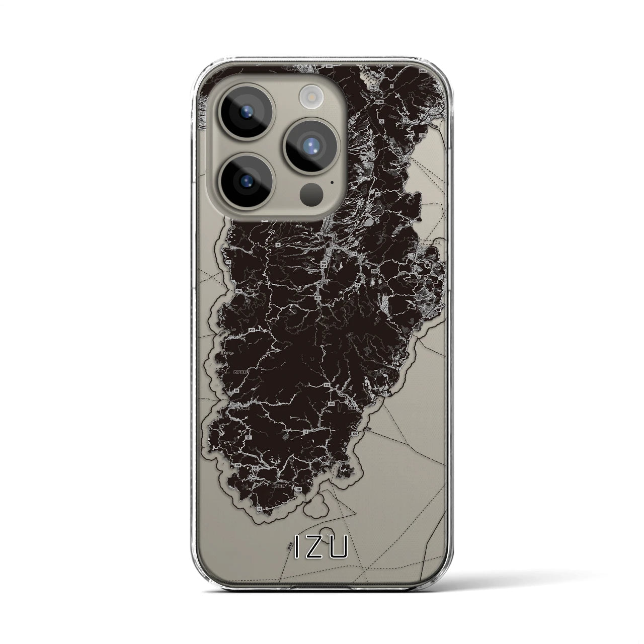 【伊豆2(静岡県)】地図柄iPhoneケース(クリアタイプ)