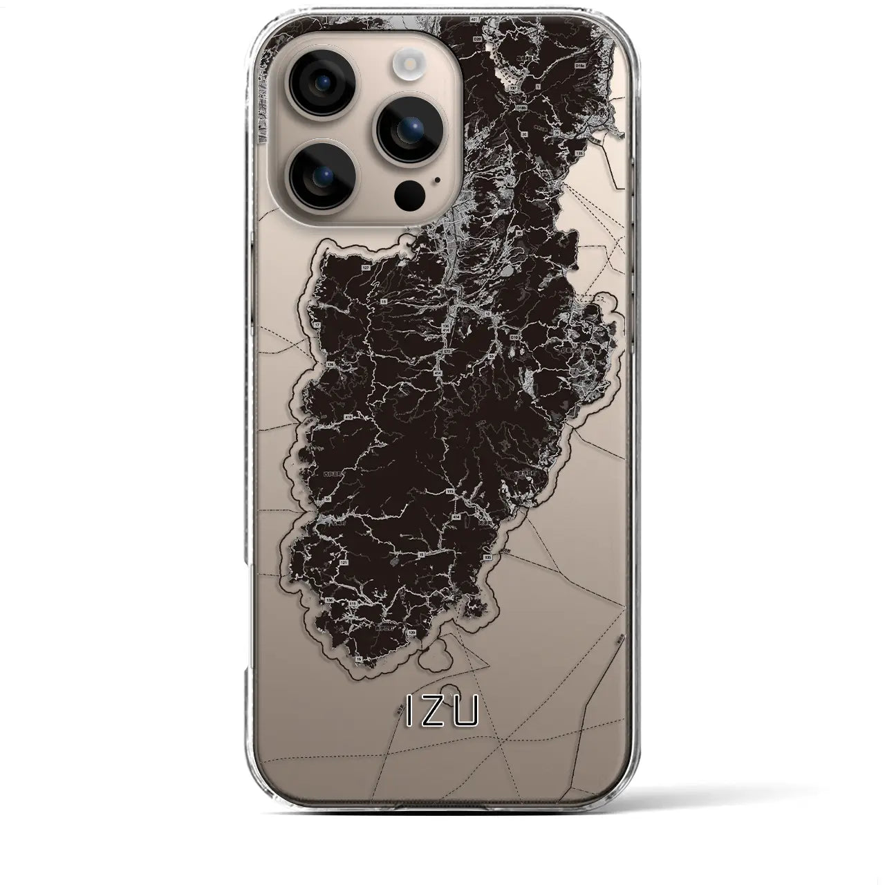 【伊豆2(静岡県)】地図柄iPhoneケース(クリアタイプ)