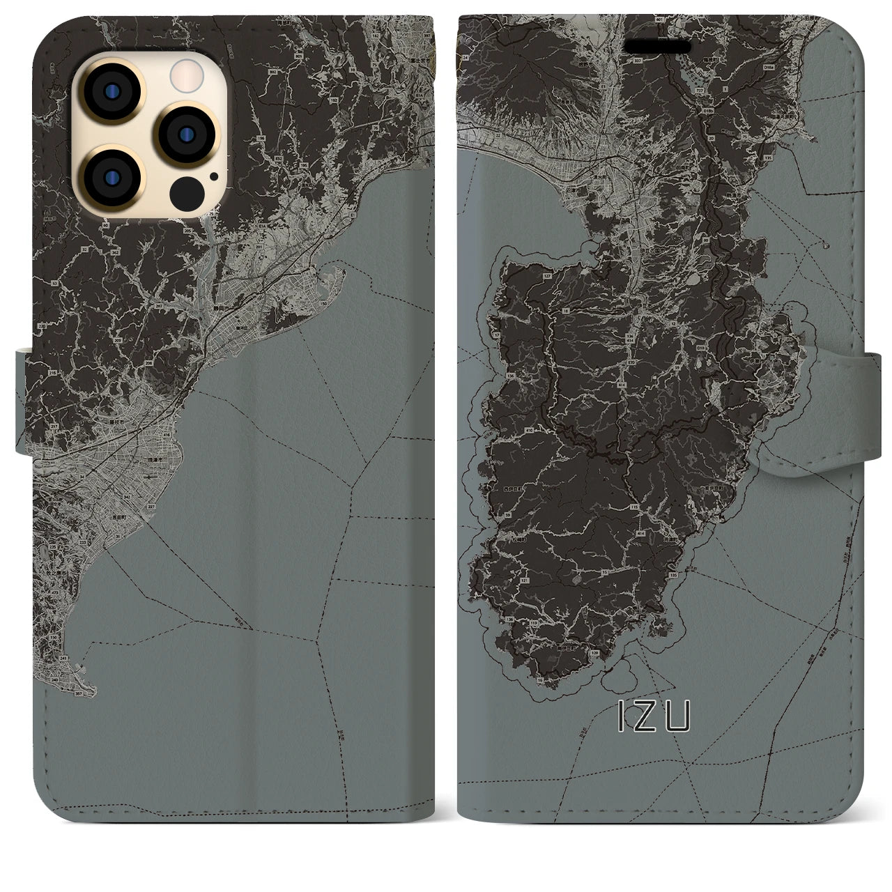 【伊豆2(静岡県)】地図柄iPhoneケース(手帳タイプ)