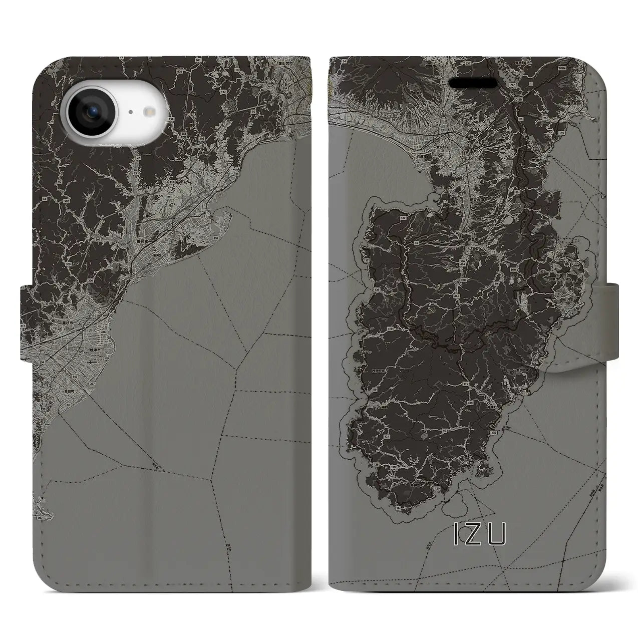 【伊豆2(静岡県)】地図柄iPhoneケース(手帳タイプ)