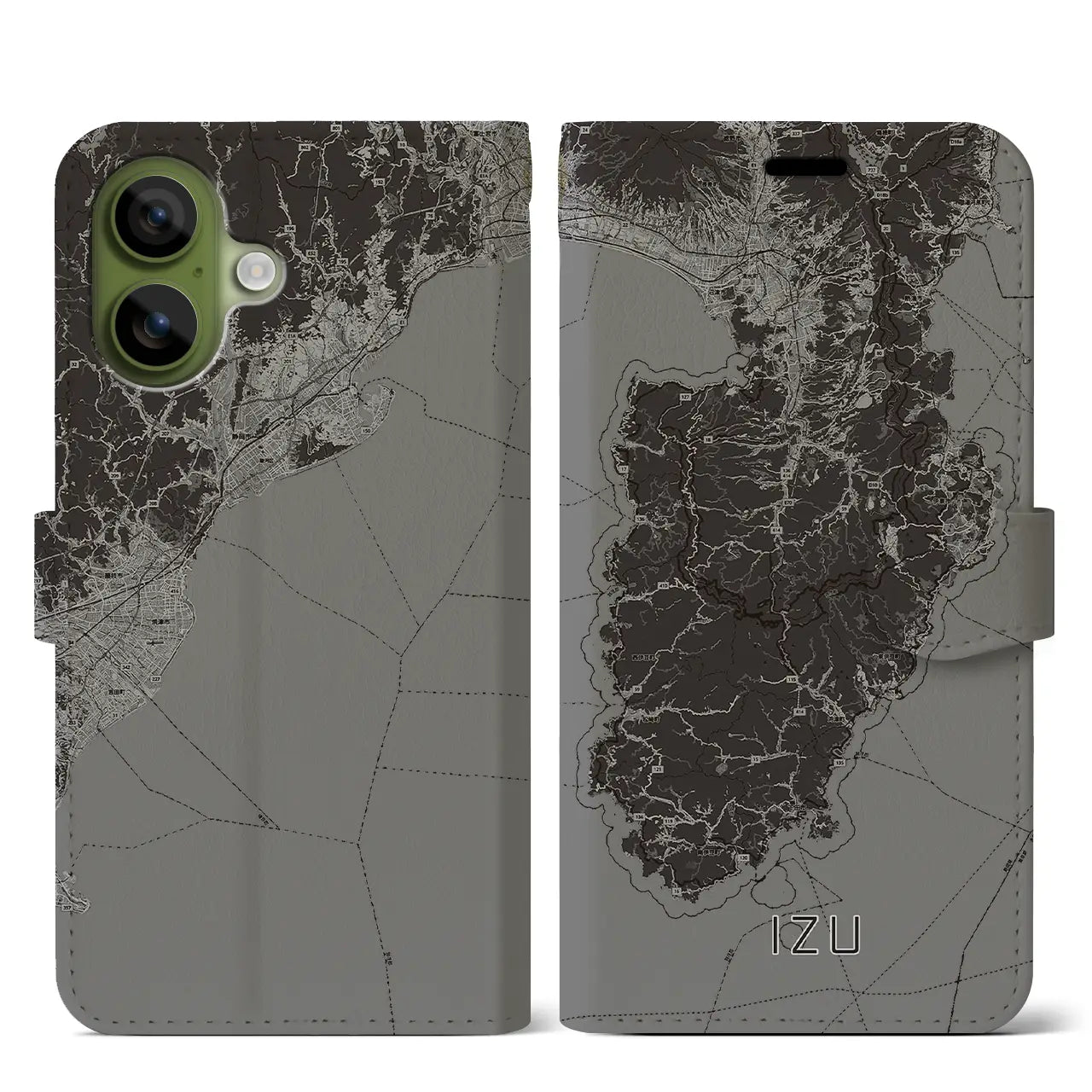 【伊豆2(静岡県)】地図柄iPhoneケース(手帳タイプ)