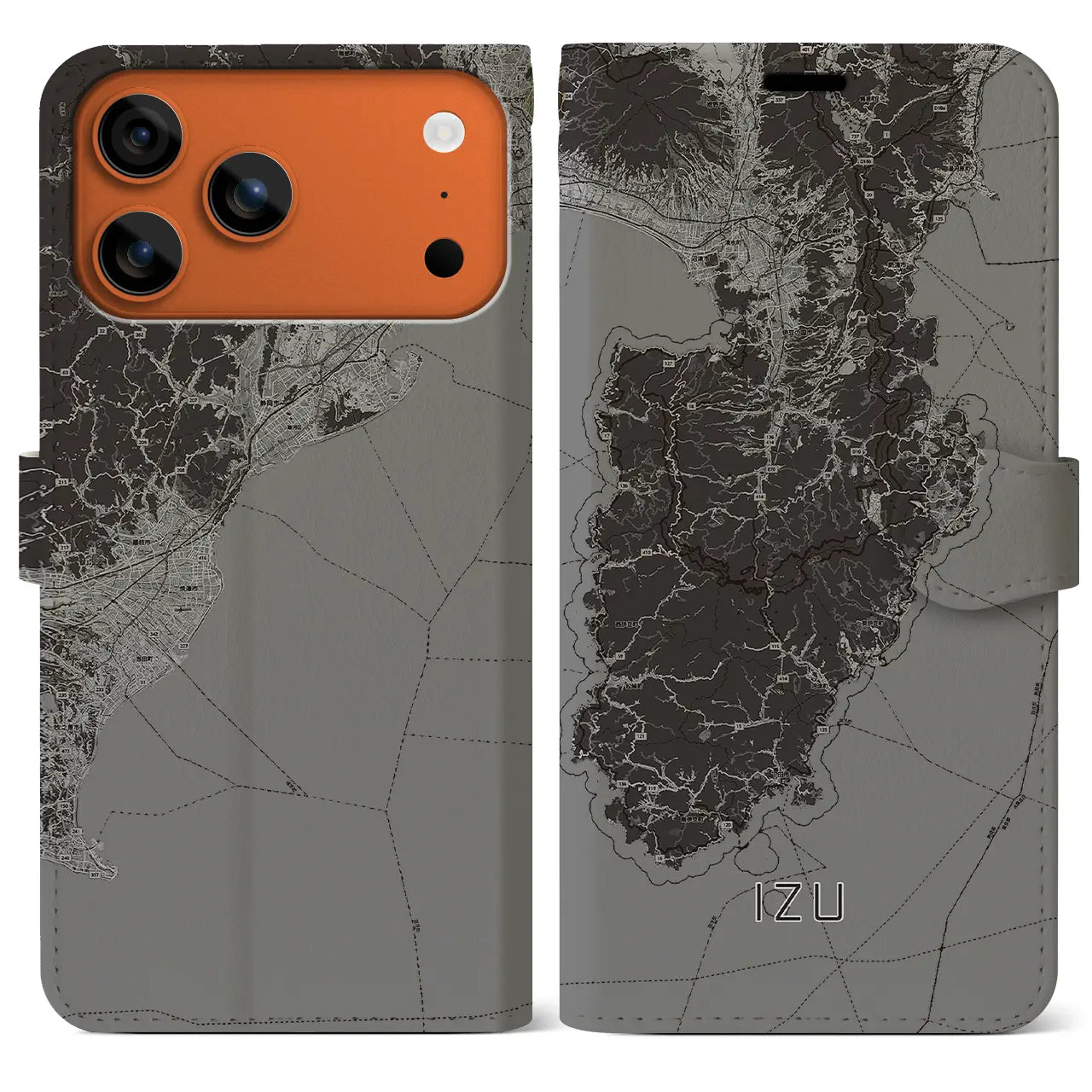 【伊豆2(静岡県)】地図柄iPhoneケース(手帳タイプ)