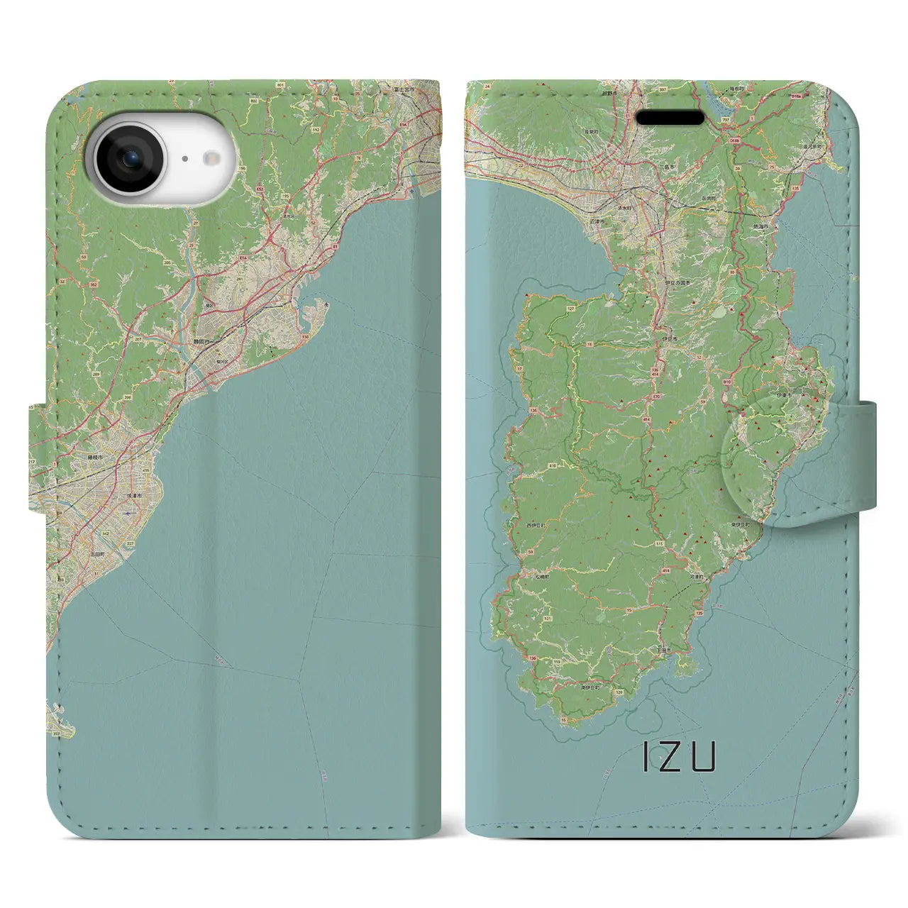 【伊豆2(静岡県)】地図柄iPhoneケース(手帳タイプ)