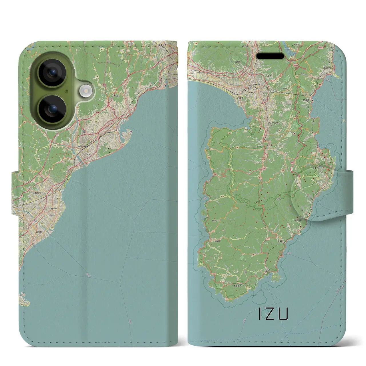 【伊豆2(静岡県)】地図柄iPhoneケース(手帳タイプ)