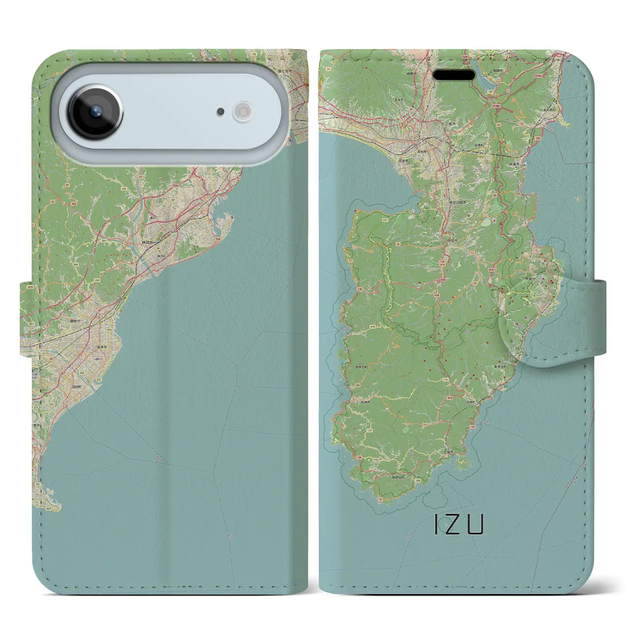 【伊豆2(静岡県)】地図柄iPhoneケース(手帳タイプ)