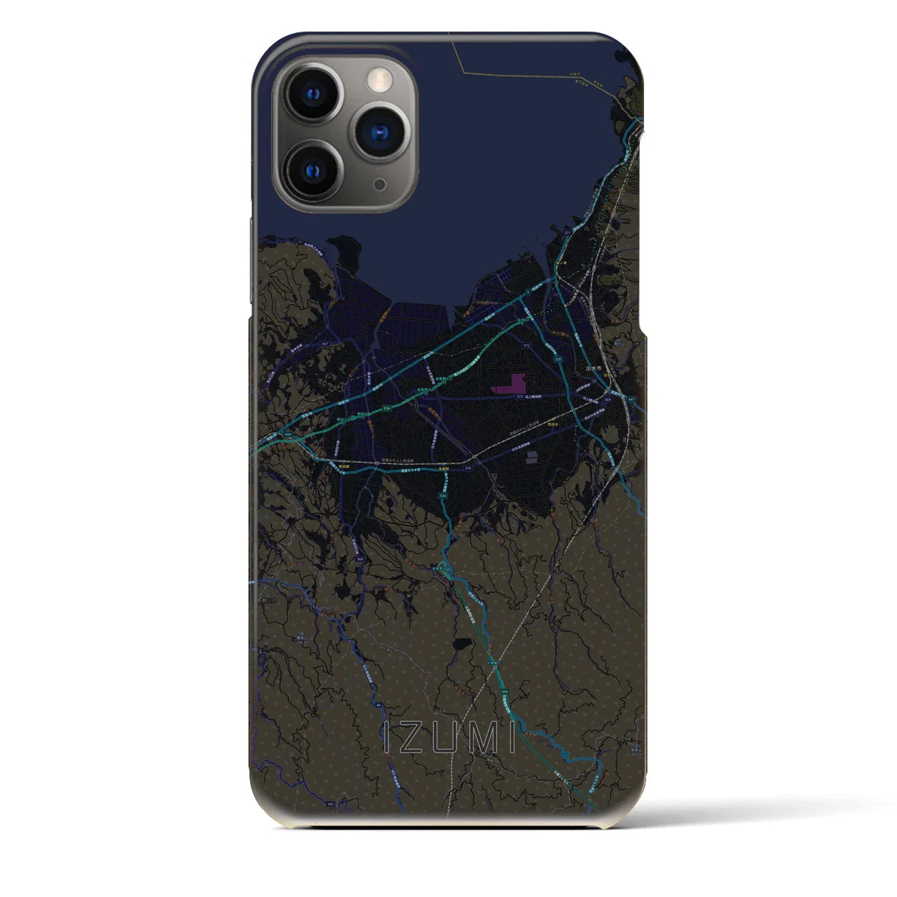 【出水(鹿児島県)】地図柄iPhoneケース(バックカバータイプ)