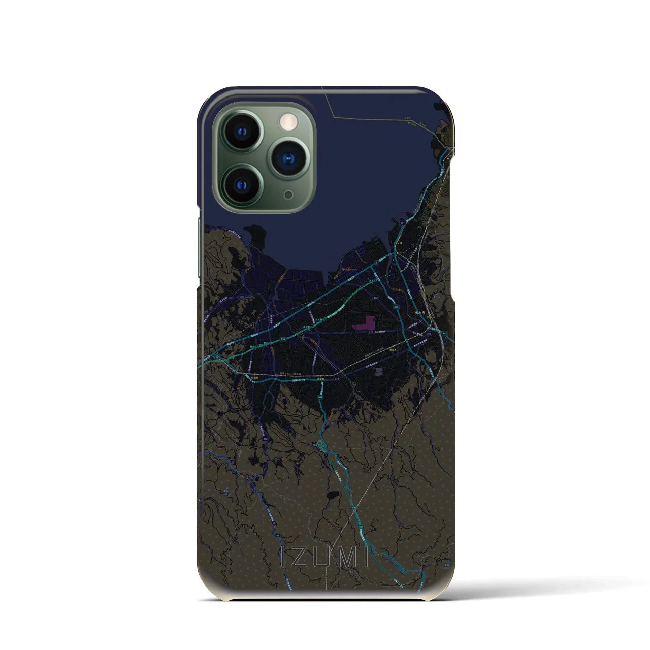 【出水(鹿児島県)】地図柄iPhoneケース(バックカバータイプ)
