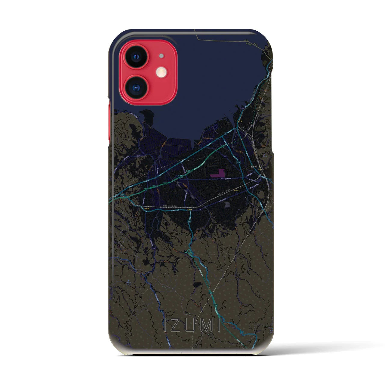 【出水(鹿児島県)】地図柄iPhoneケース(バックカバータイプ)