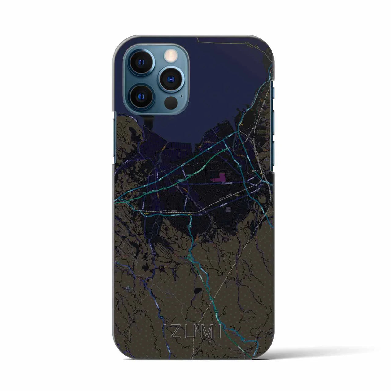 【出水(鹿児島県)】地図柄iPhoneケース(バックカバータイプ)